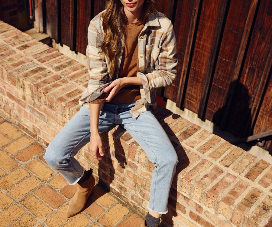Model in an easy repeatable fall outfit formula