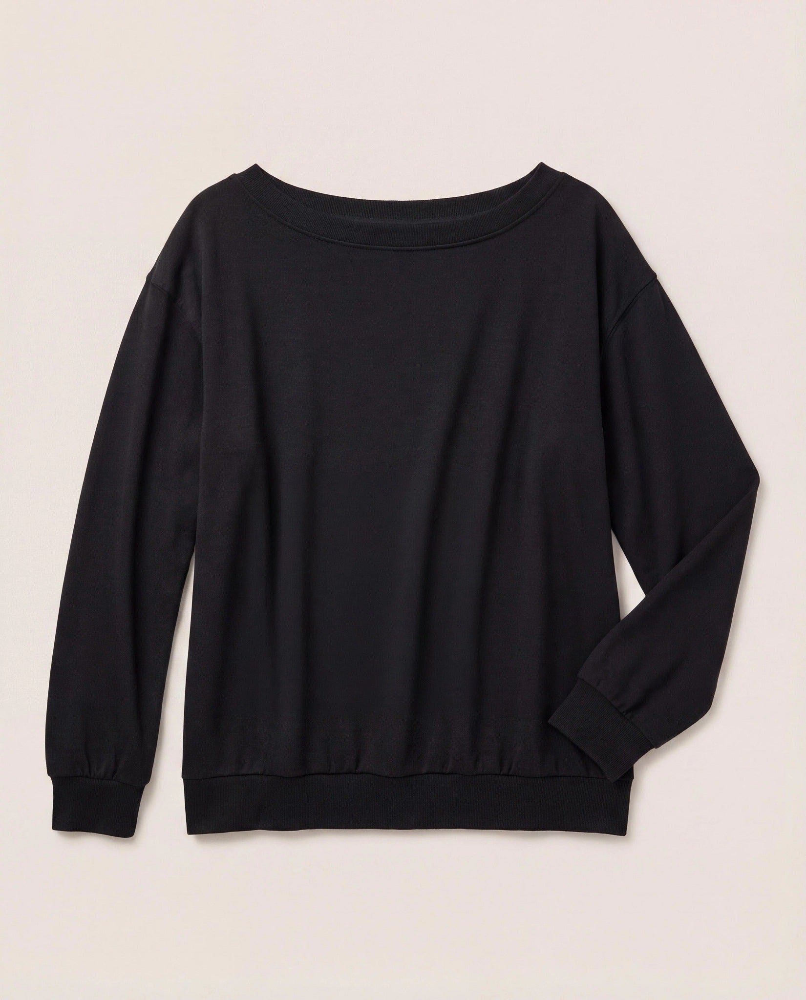 Black $|& SEAS Brooksville One Shoulder Sweatshirt - Hanger Detail