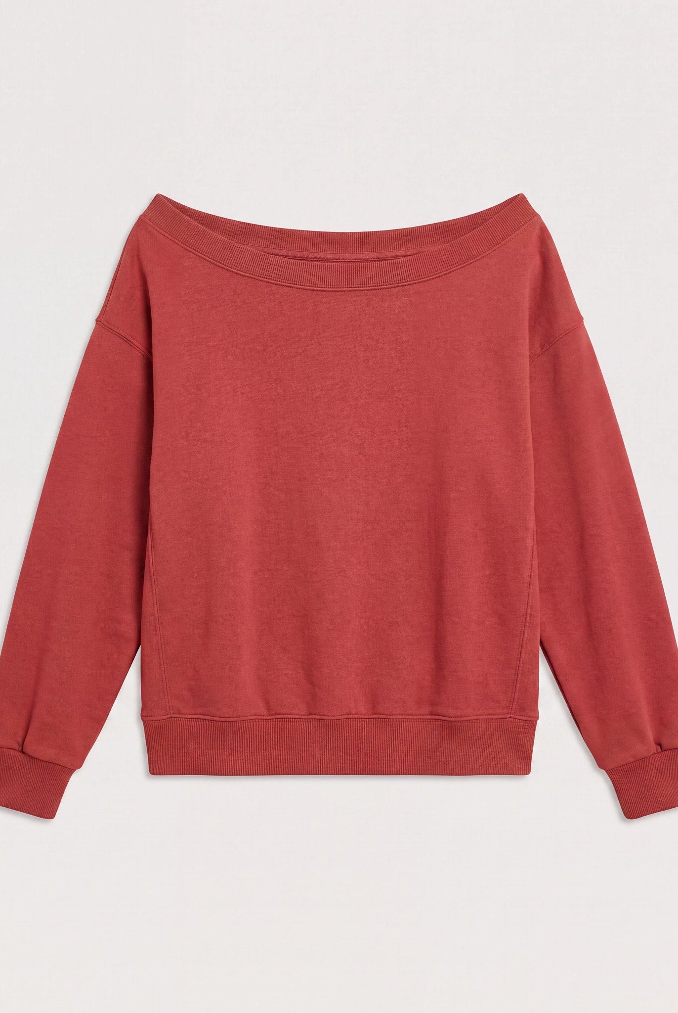 Rosewood $|& SEAS Brooksville One Shoulder Sweatshirt - Hanger Detail