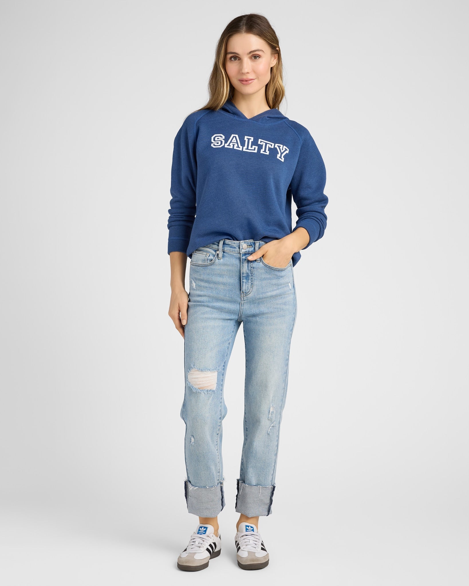 Navy $|& SEAS Salty Graphic Hoodie - UGC On Fig