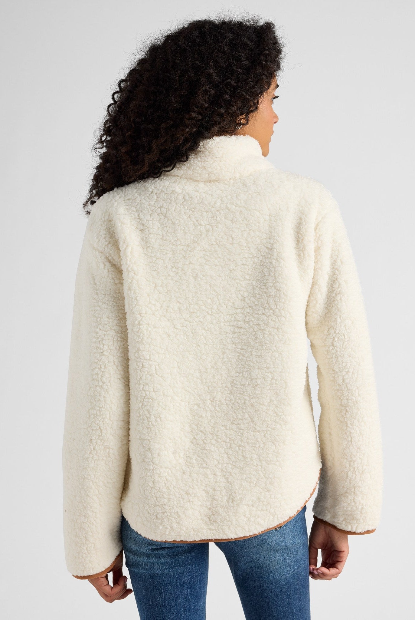 Ivory/Camel $|& SEAS Big Bear Quarter Zip - SOF Back