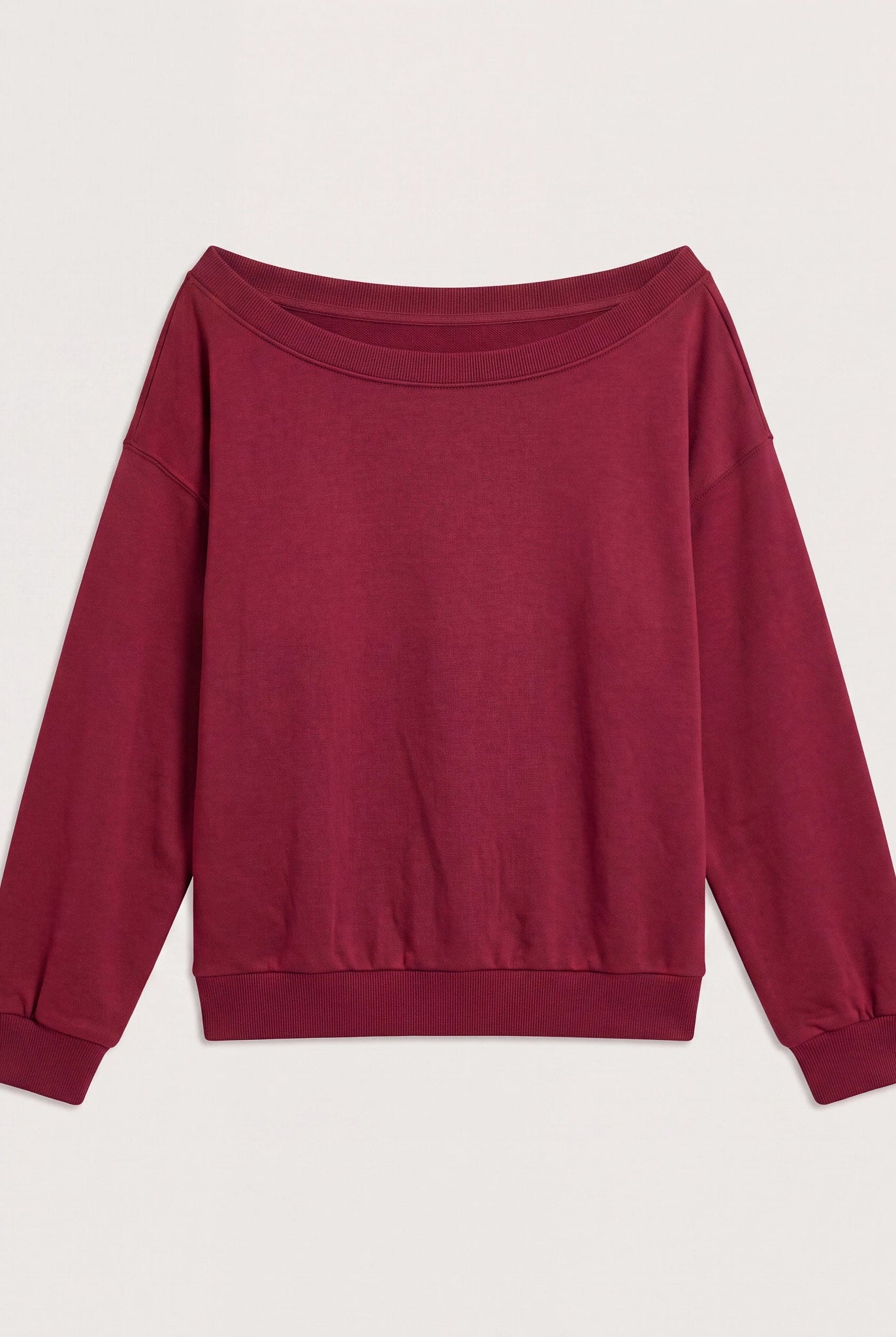 Cabernet $|& SEAS Brooksville One Shoulder Sweatshirt - Hanger Detail