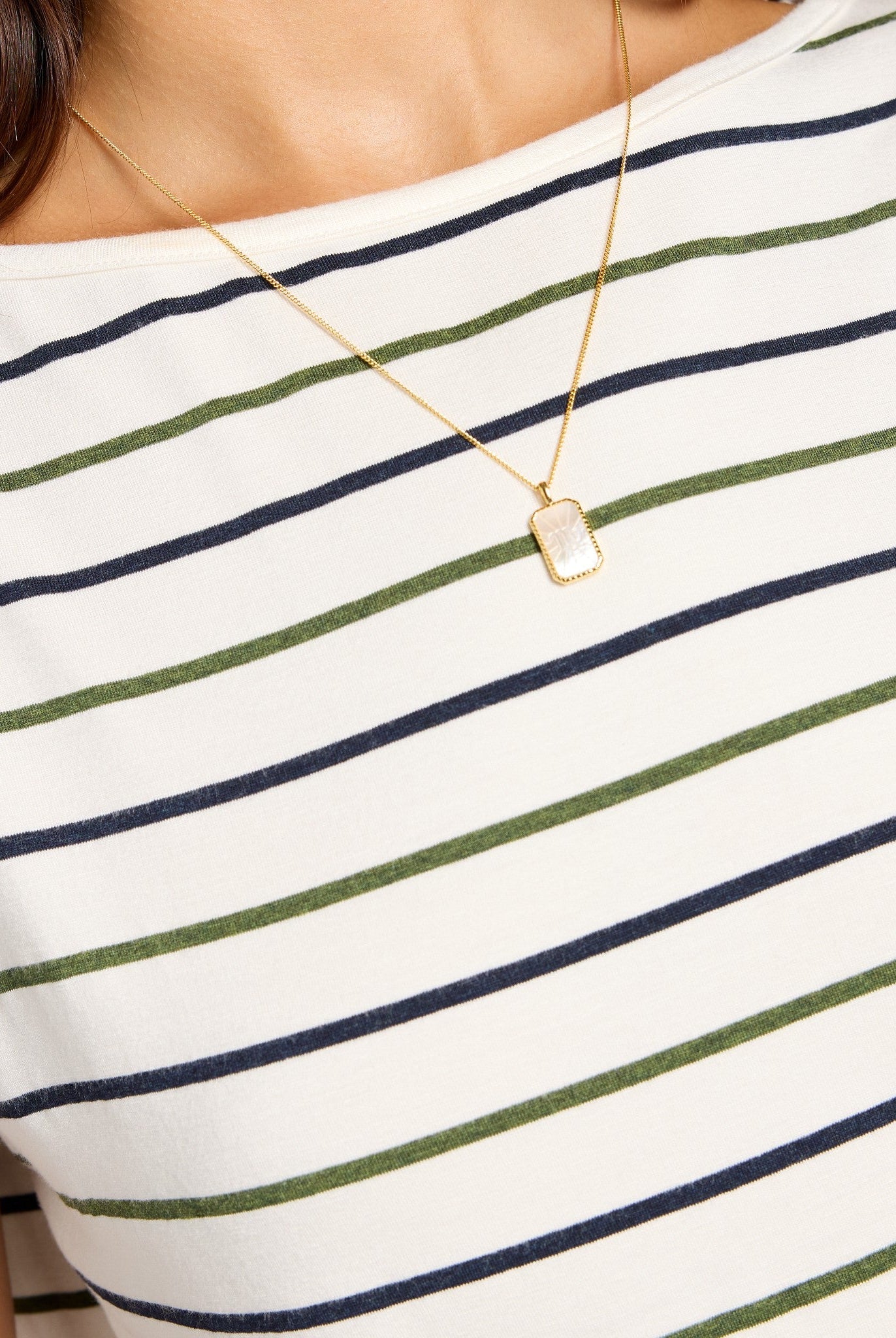 Natural/Nymph/Indin $|& SEAS Brentwood Boat Neck Stripe Top - SOF Full Front