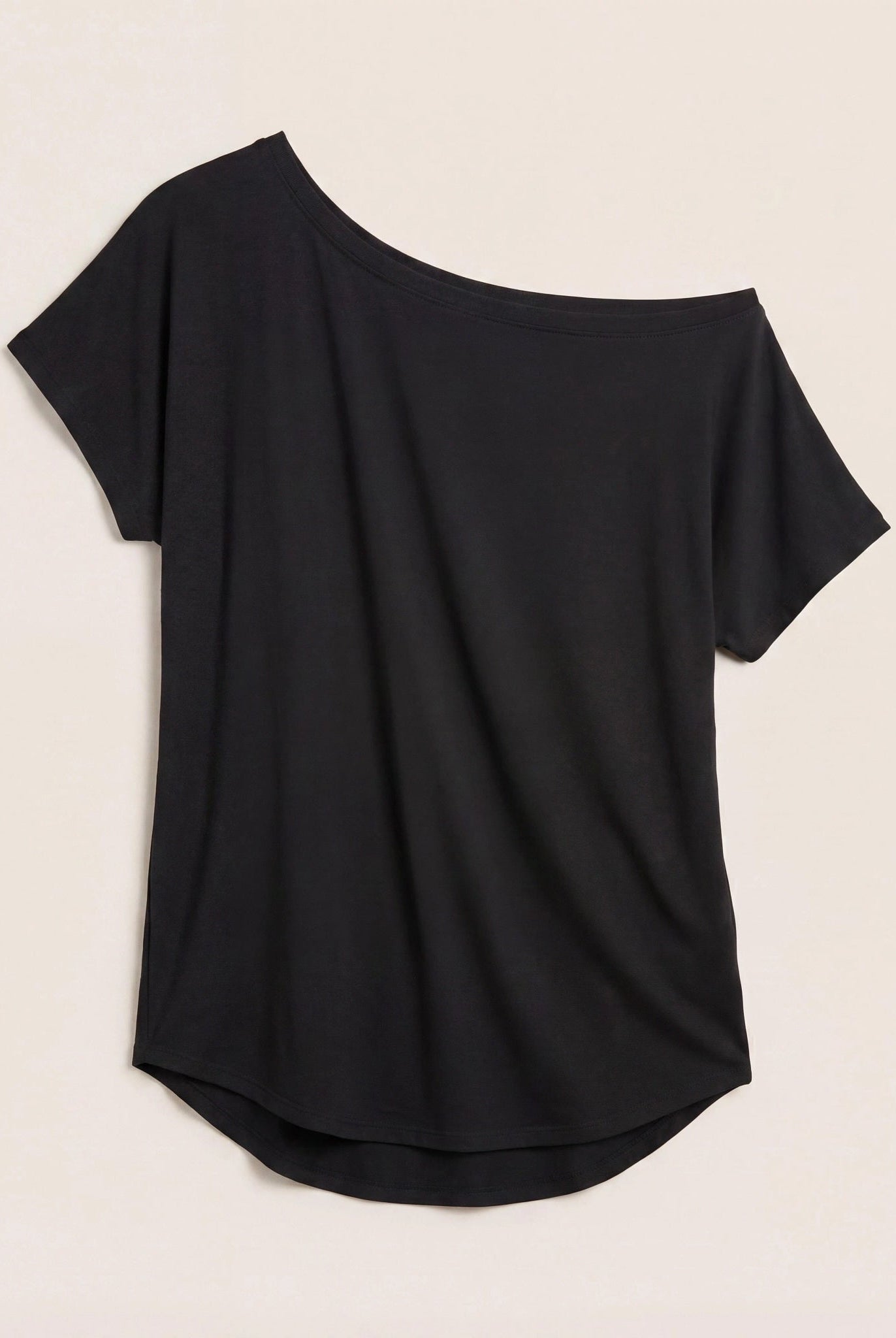 Black $|& SEAS Edgewater Off The Shoulder Tee - Hanger Detail