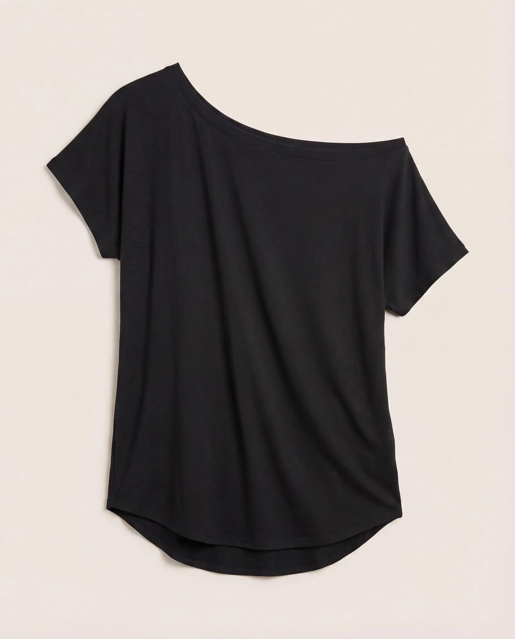Black $|& SEAS Edgewater Off The Shoulder Tee - VOF Detail