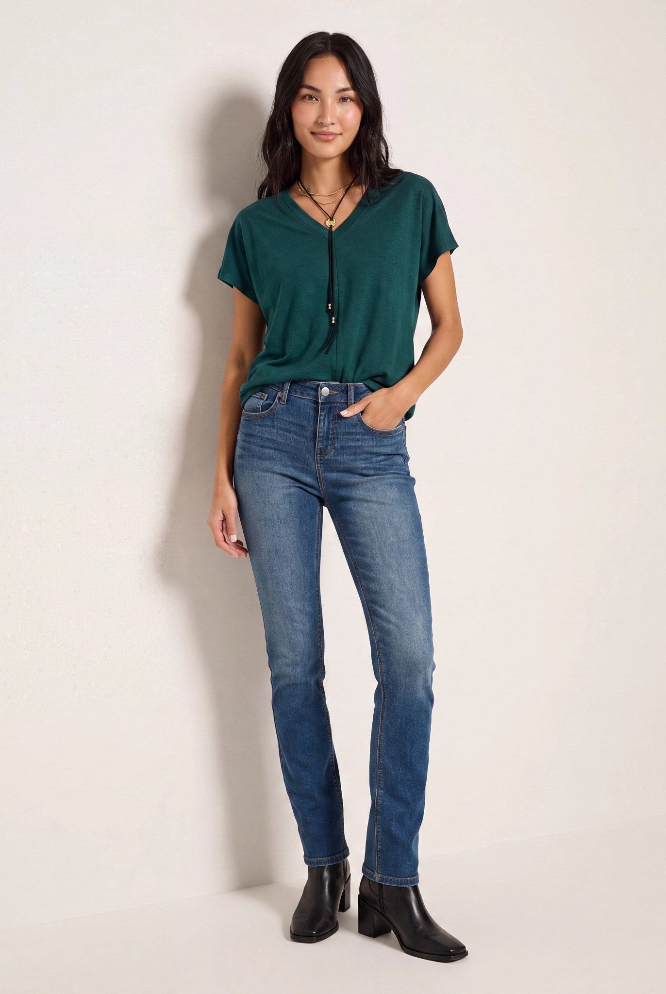 Dark Wash $|& SEAS Mariah Bootcut Jeans - SOF Back