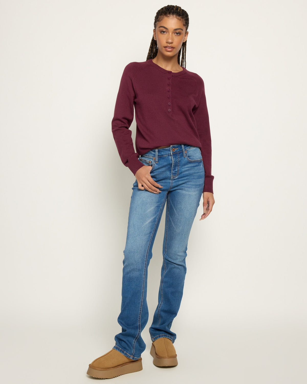 Medium Wash $|& Herizon Avril High Rise Slim Bootcut Jeans - UGC On Fig