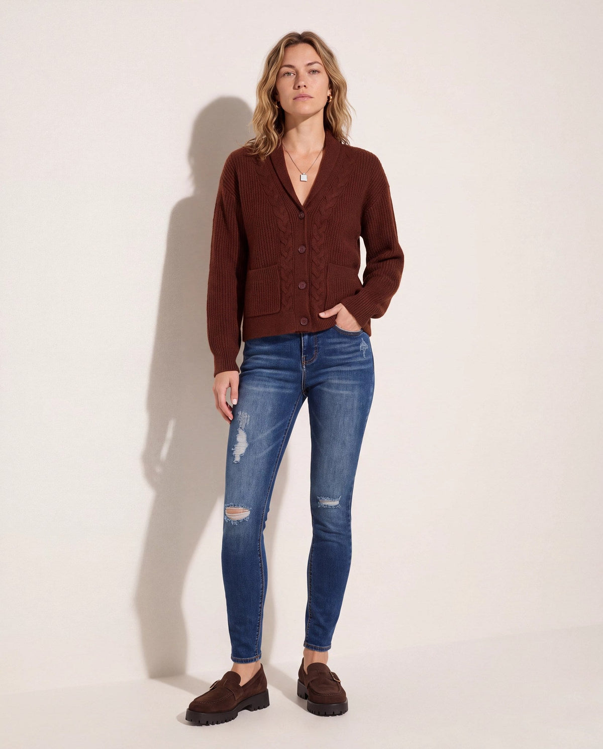 Dark Wash $|& Herizon Suzi Mid Rise Distressed Skinny Jeans - UGC On Fig