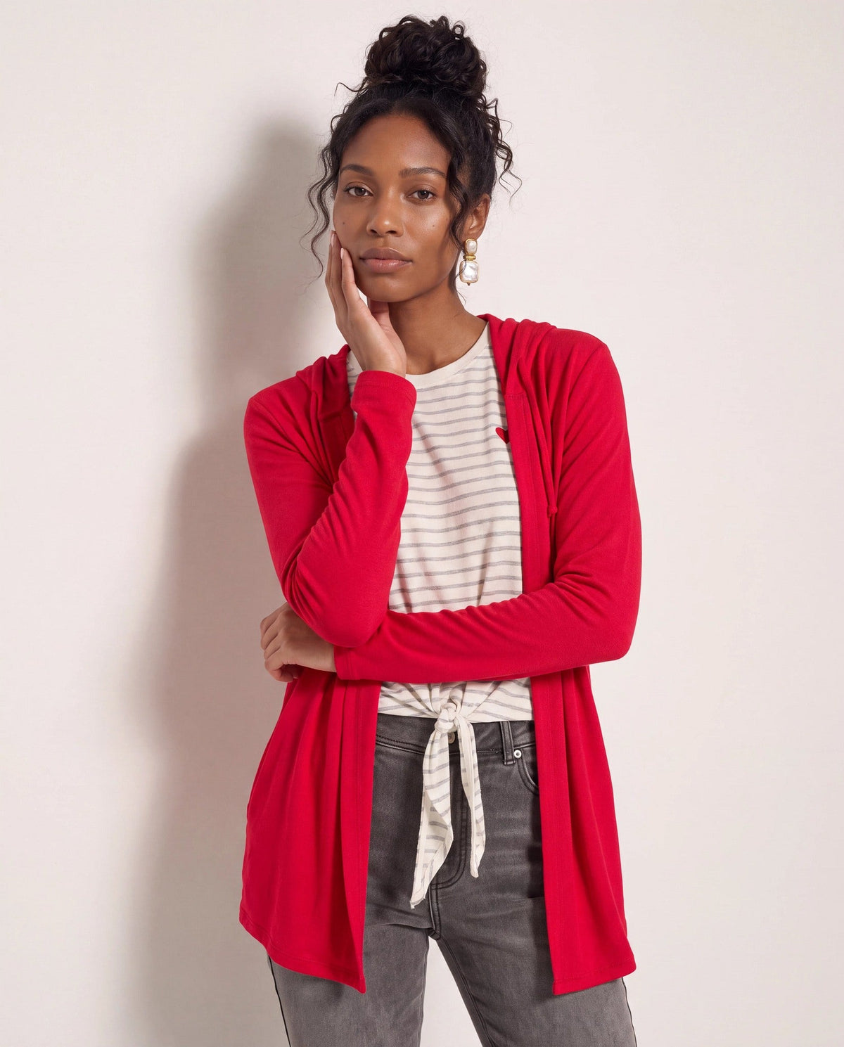 Chili Pepper $|& SEAS Laguna Hooded Cardigan - SOF Back