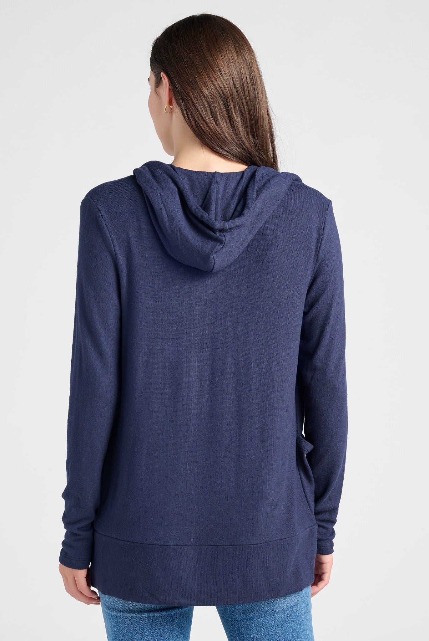 Navy $|& SEAS Laguna Hooded Cardigan - SOF Back