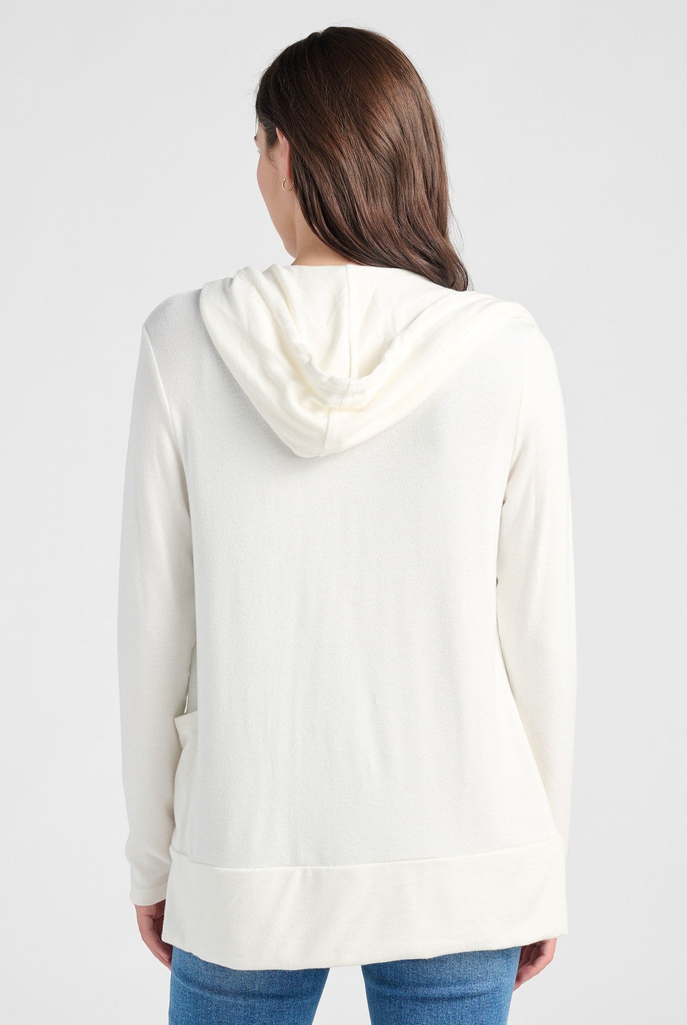 Cream $|& SEAS Laguna Hooded Cardigan - SOF Back