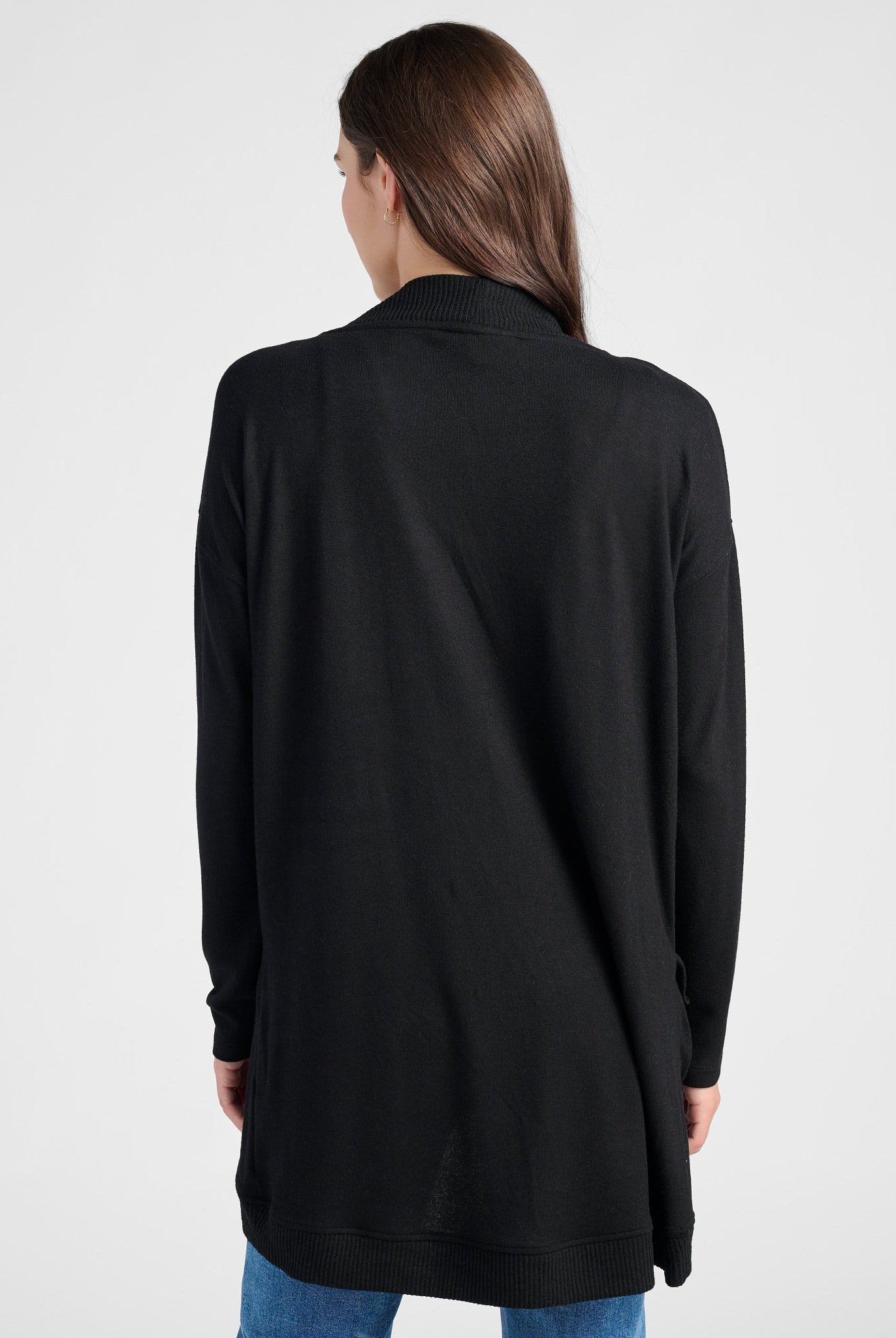 Black $|& SEAS Cocoon Cardigan - SOF Back