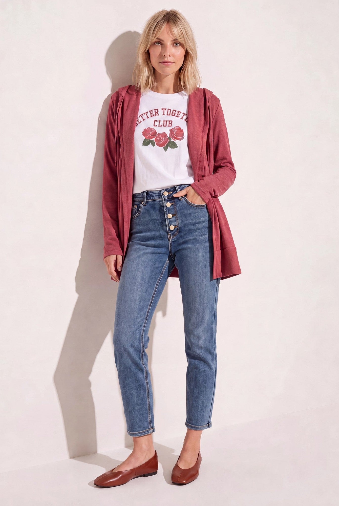 Heather Cabernet $|& SEAS Over The Falls Cardigan - UGC On Fig