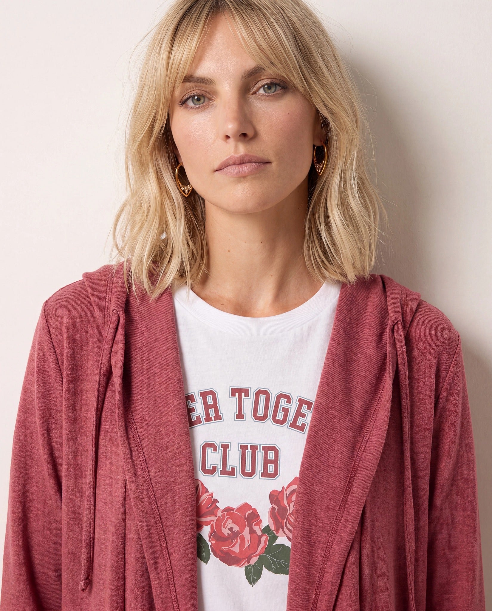 Heather Cabernet $|& SEAS Over The Falls Cardigan - SOF Full Front