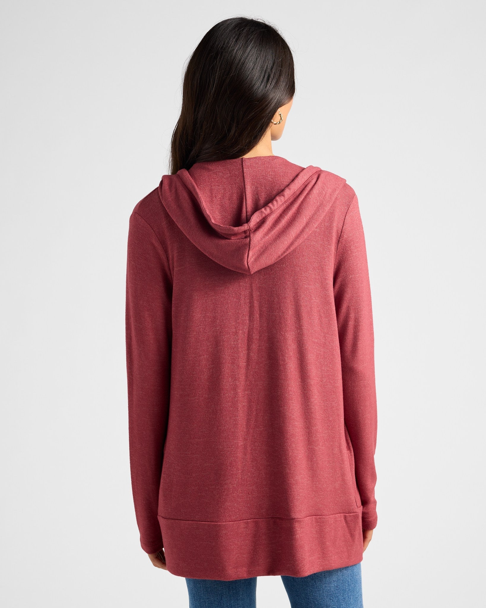 Heather Cabernet $|& SEAS Over The Falls Cardigan - SOF Back