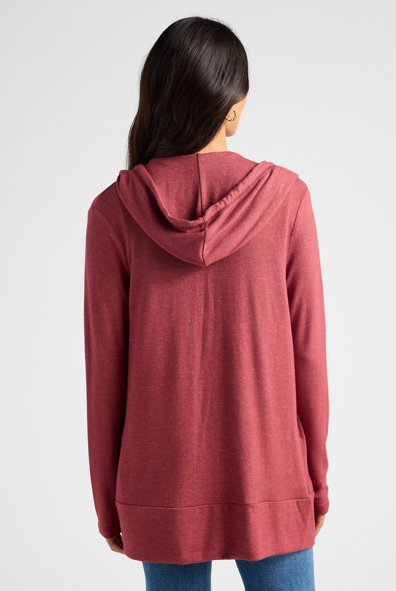 Heather Cabernet $|& SEAS Over The Falls Cardigan - SOF Back
