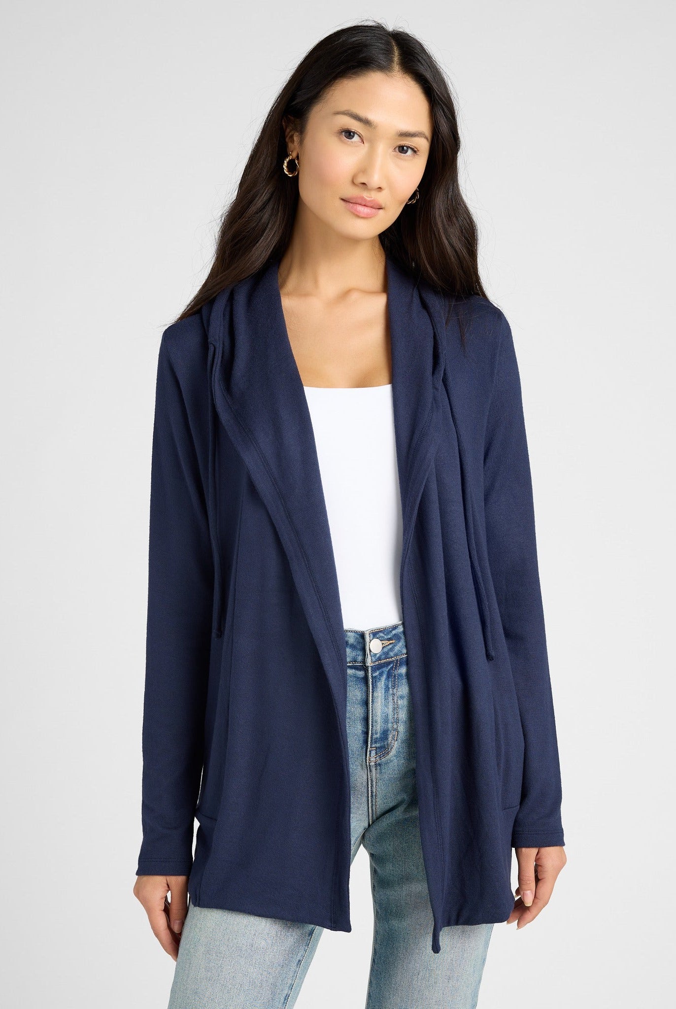 Navy $|& SEAS Over The Falls Cardigan - SOF Front