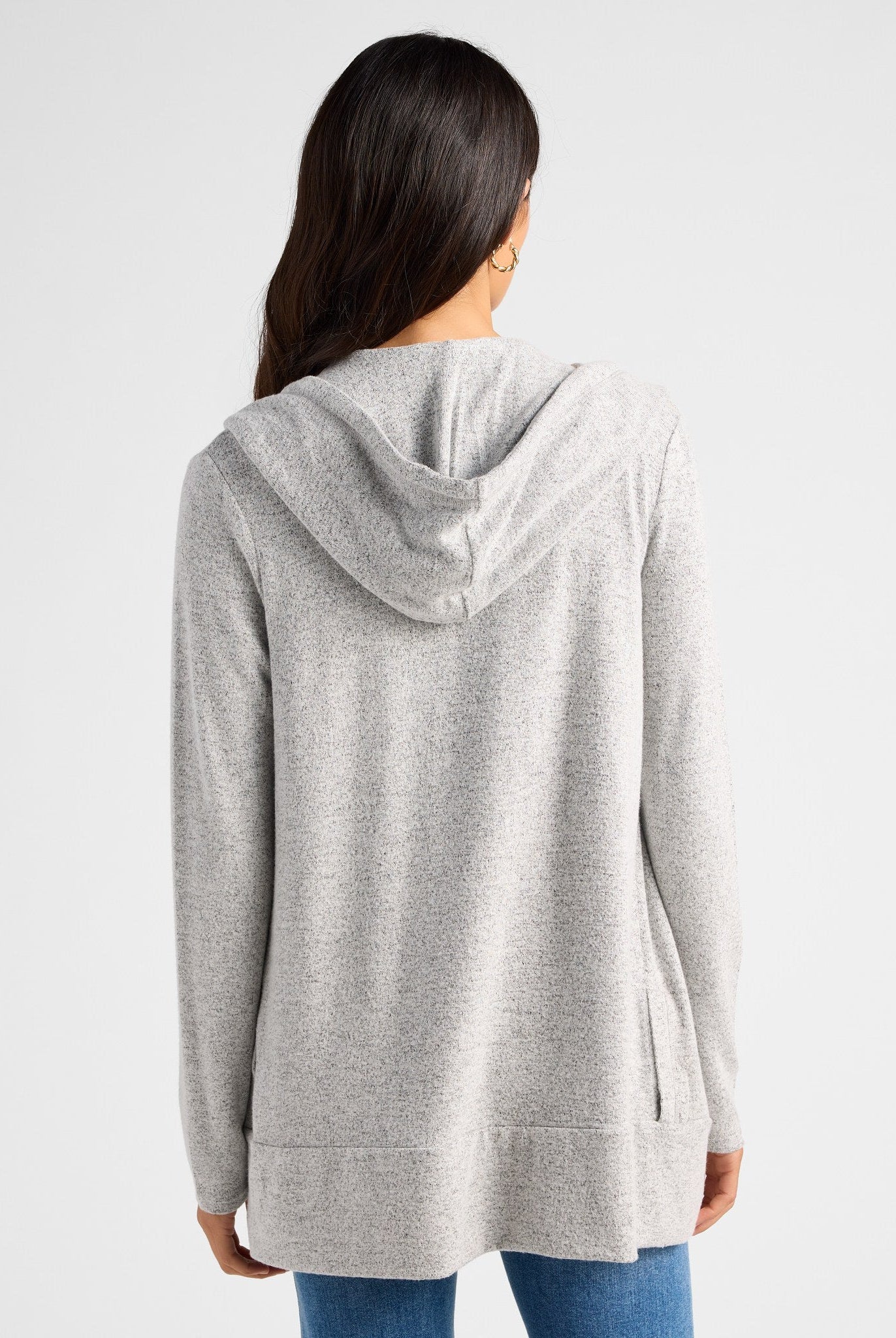 Heather Grey $|& SEAS Over The Falls Cardigan - SOF Back