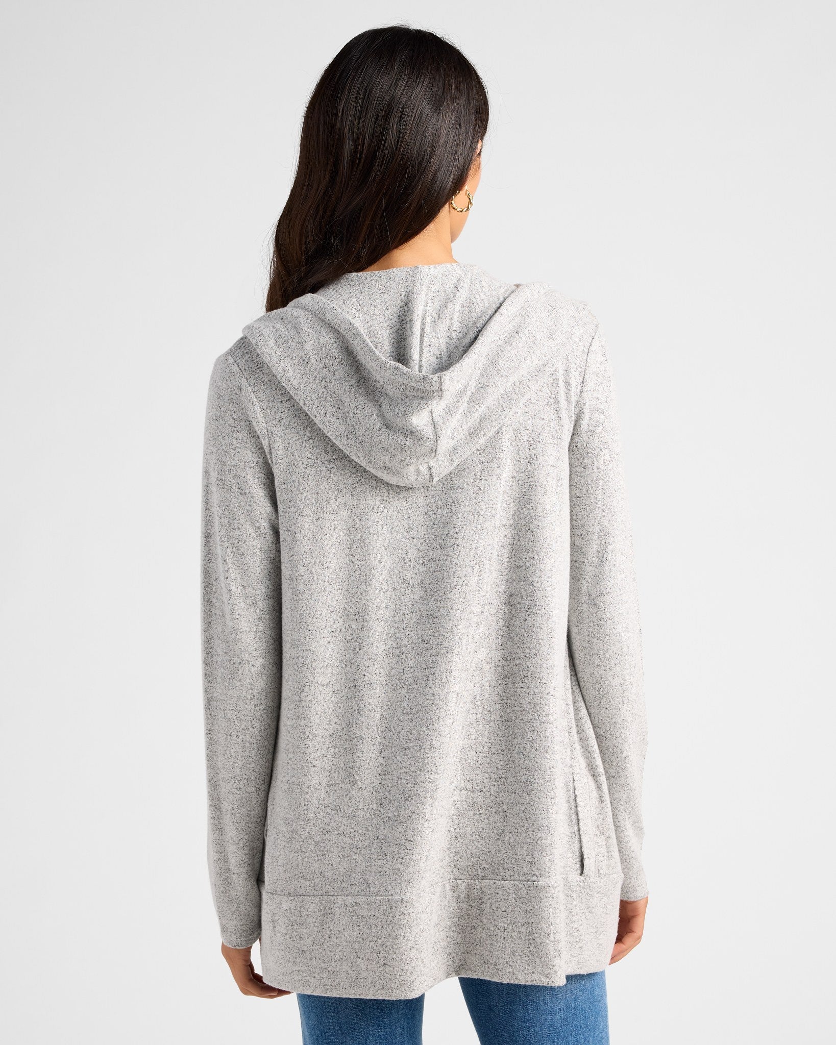 Heather Grey $|& SEAS Over The Falls Cardigan - SOF Back