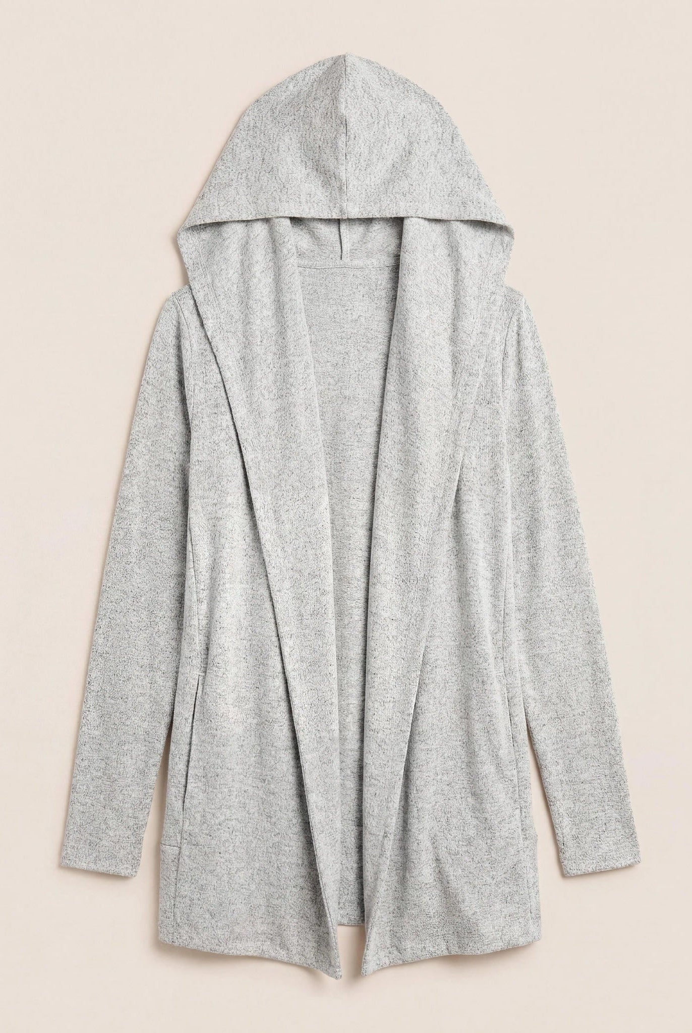 Heather Grey $|& SEAS Over The Falls Cardigan - Hanger Detail