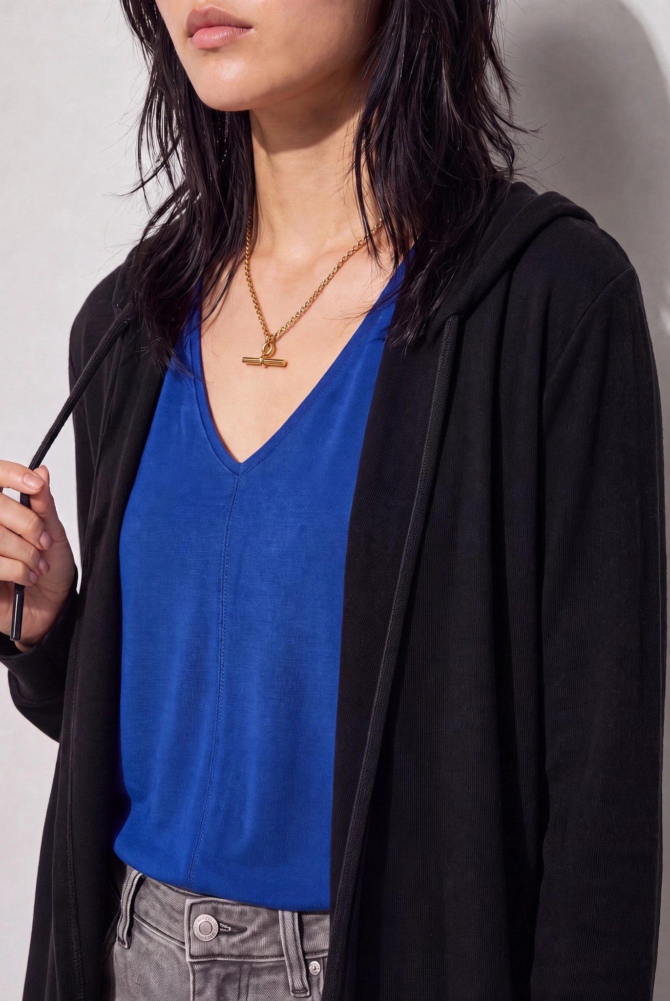 Black $|& SEAS Over The Falls Cardigan - SOF Full Front