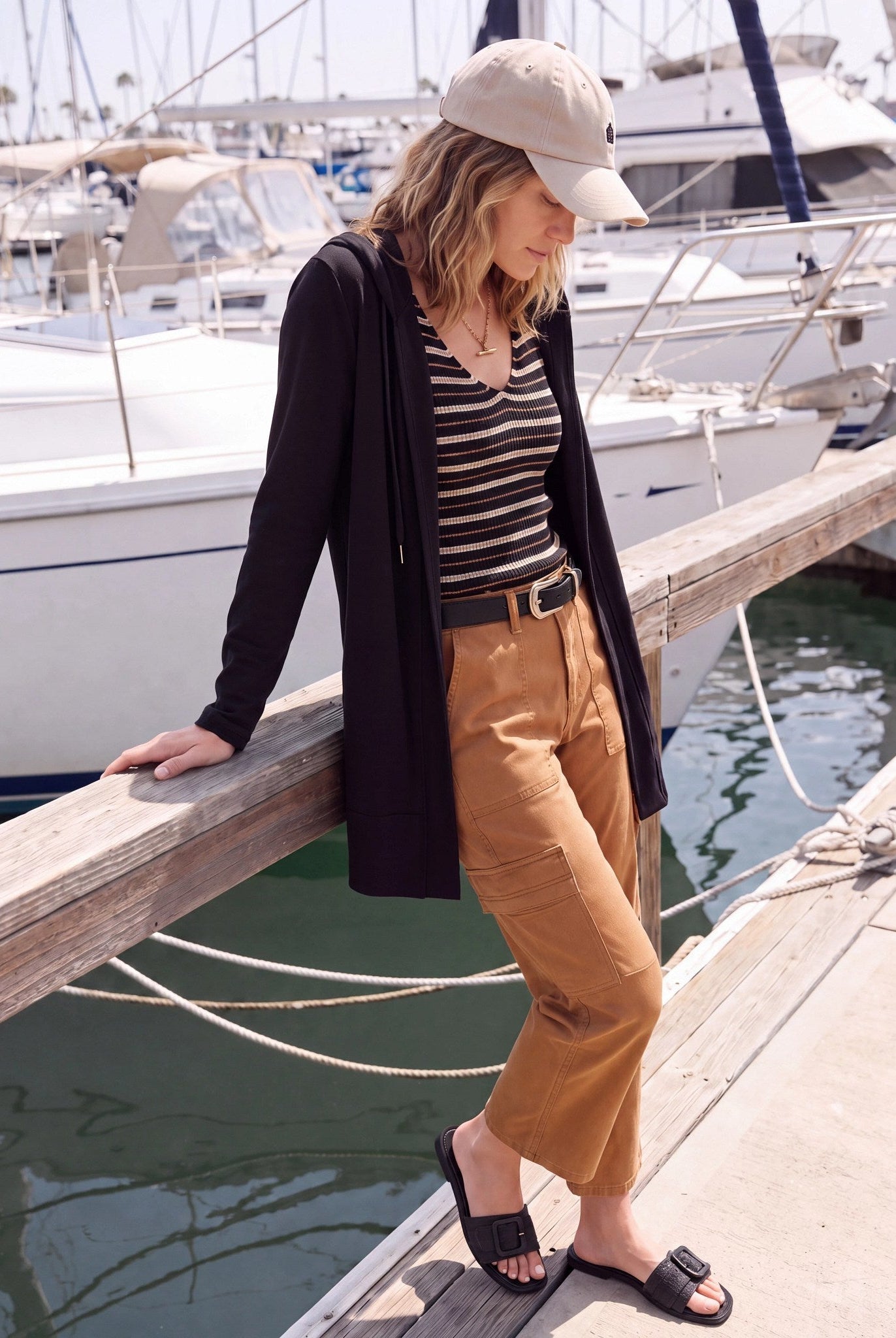 Black $|& SEAS Over The Falls Cardigan - SOF Side