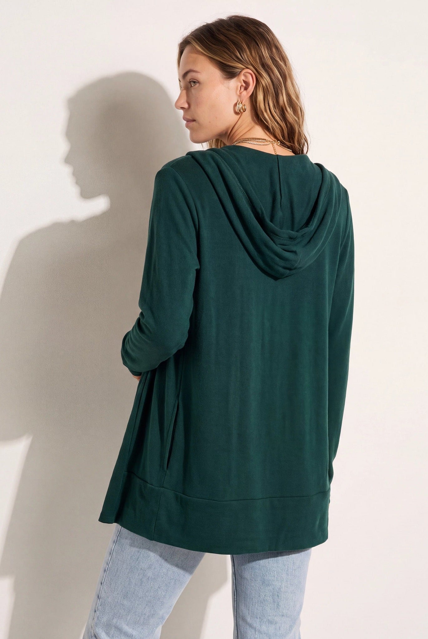 Hunter Green $|& SEAS Over The Falls Cardigan - SOF Back