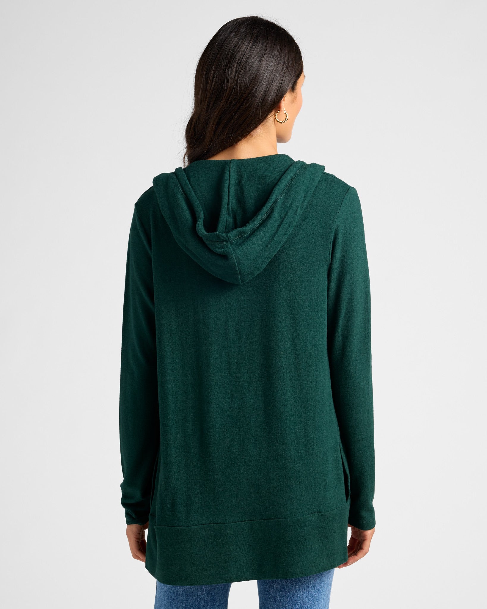 Hunter Green $|& SEAS Over The Falls Cardigan - SOF Back