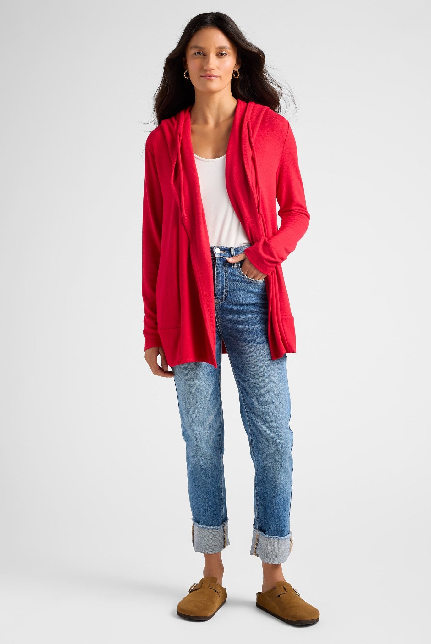 Chili Pepper $|& SEAS Over The Falls Cardigan - SOF Full Front