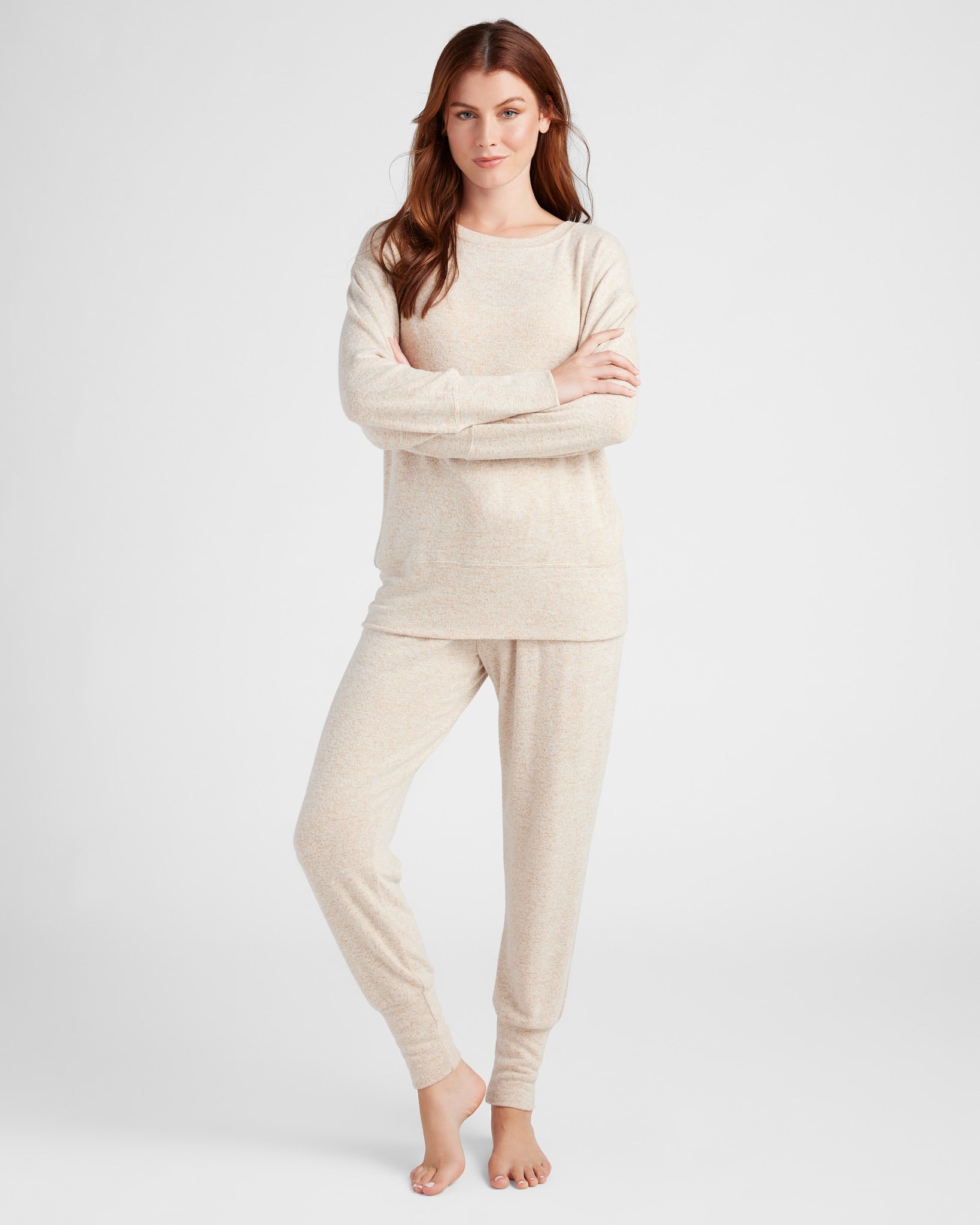 Oatmeal $|& SEAS Dreamy Hacci Pullover - SOF Full Front
