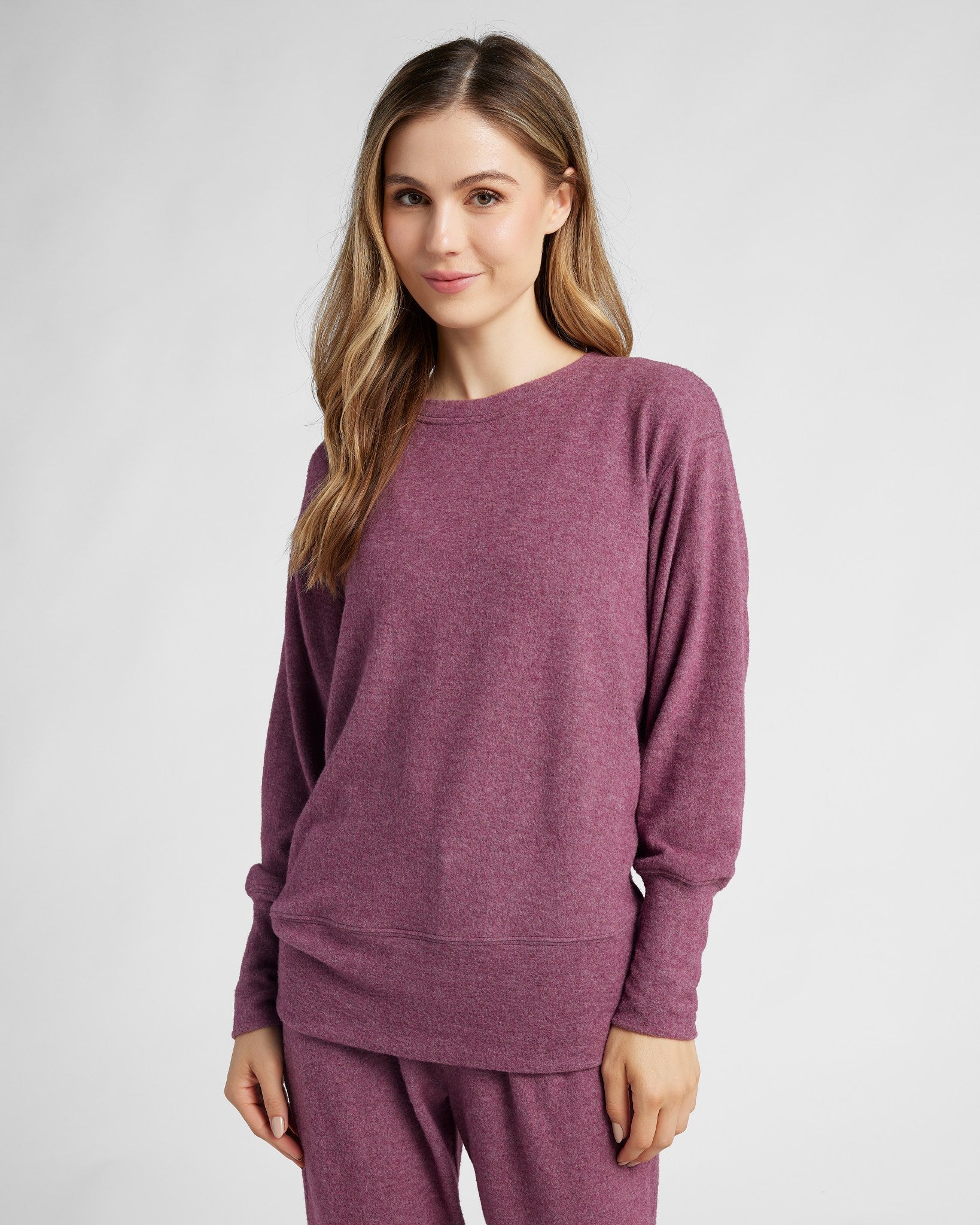 Vintage Plum $|& SEAS Dreamy Hacci Pullover - SOF Front