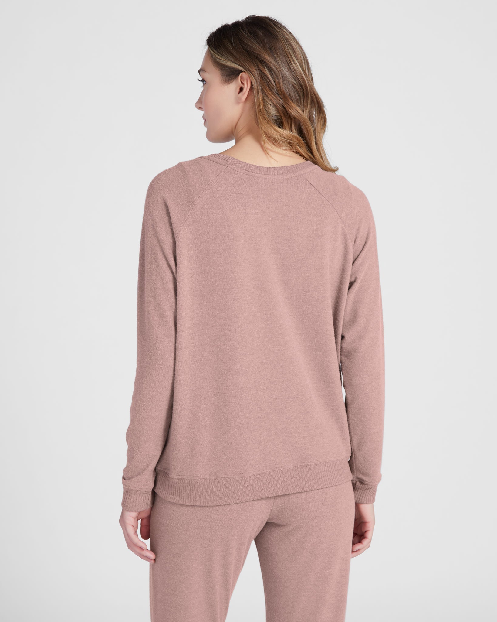 Mauve $|& SEAS Shoreline Hacci "Dream Often" Graphic Pullover - SOF Back