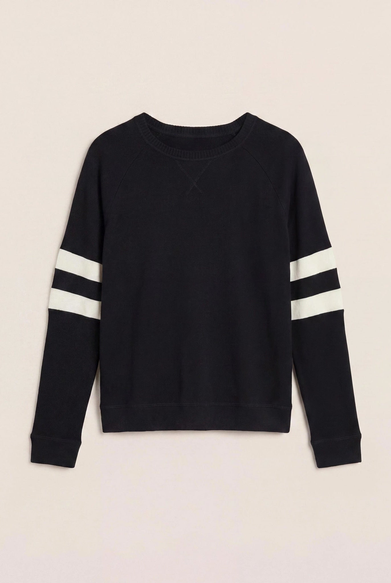 Black/Cream $|& SEAS Shoreline Varsity Cozy Top - Hanger Detail