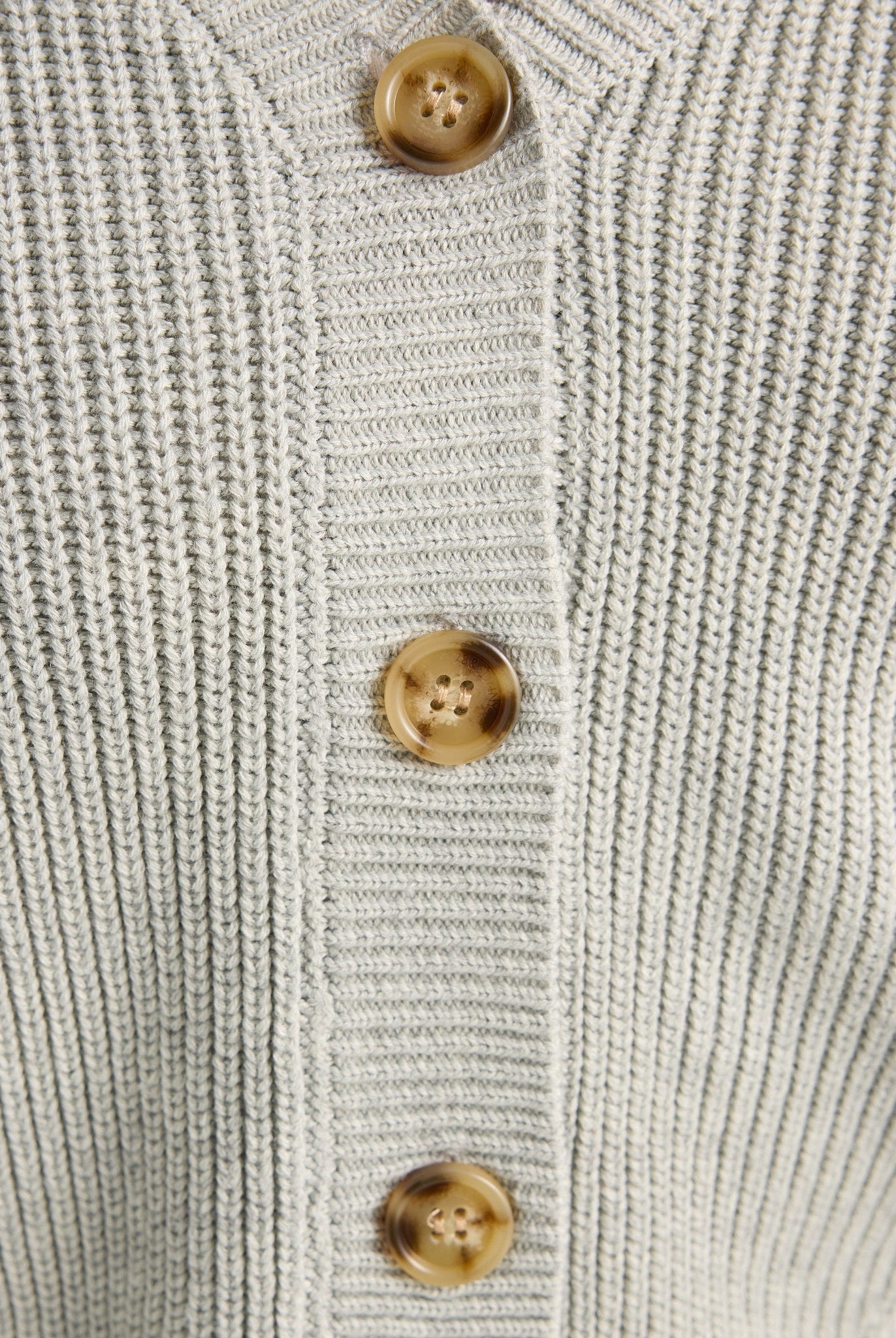 Heather Grey $|& SEAS Coastal V-Neck Cardigan - SOF Detail