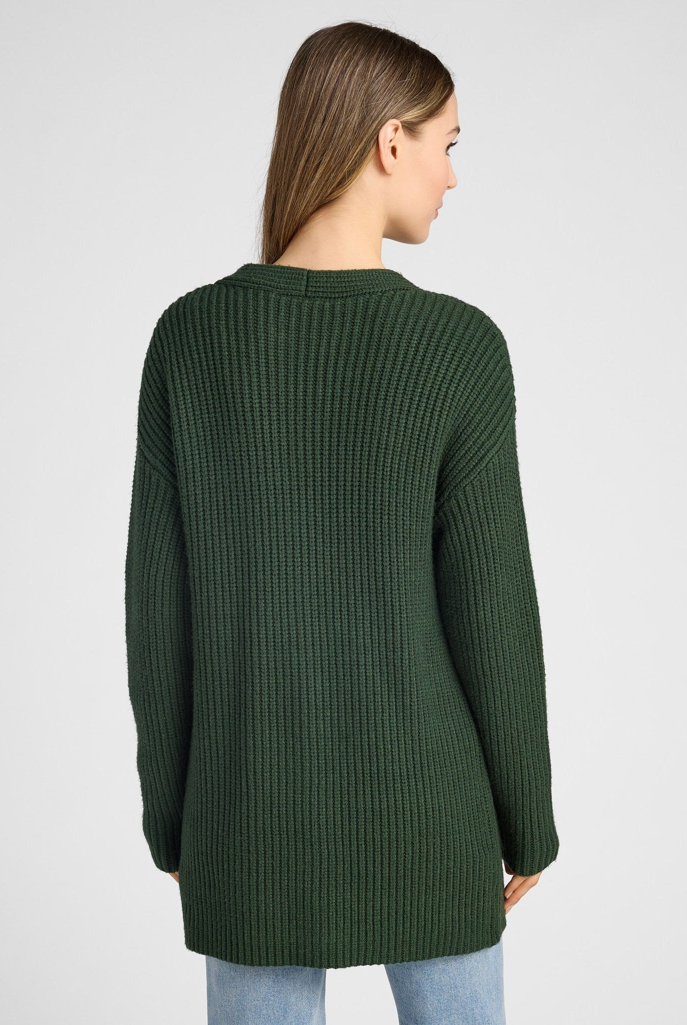 Hunter Green $|& SEAS Pacific Button Front Cardigan - SOF Back