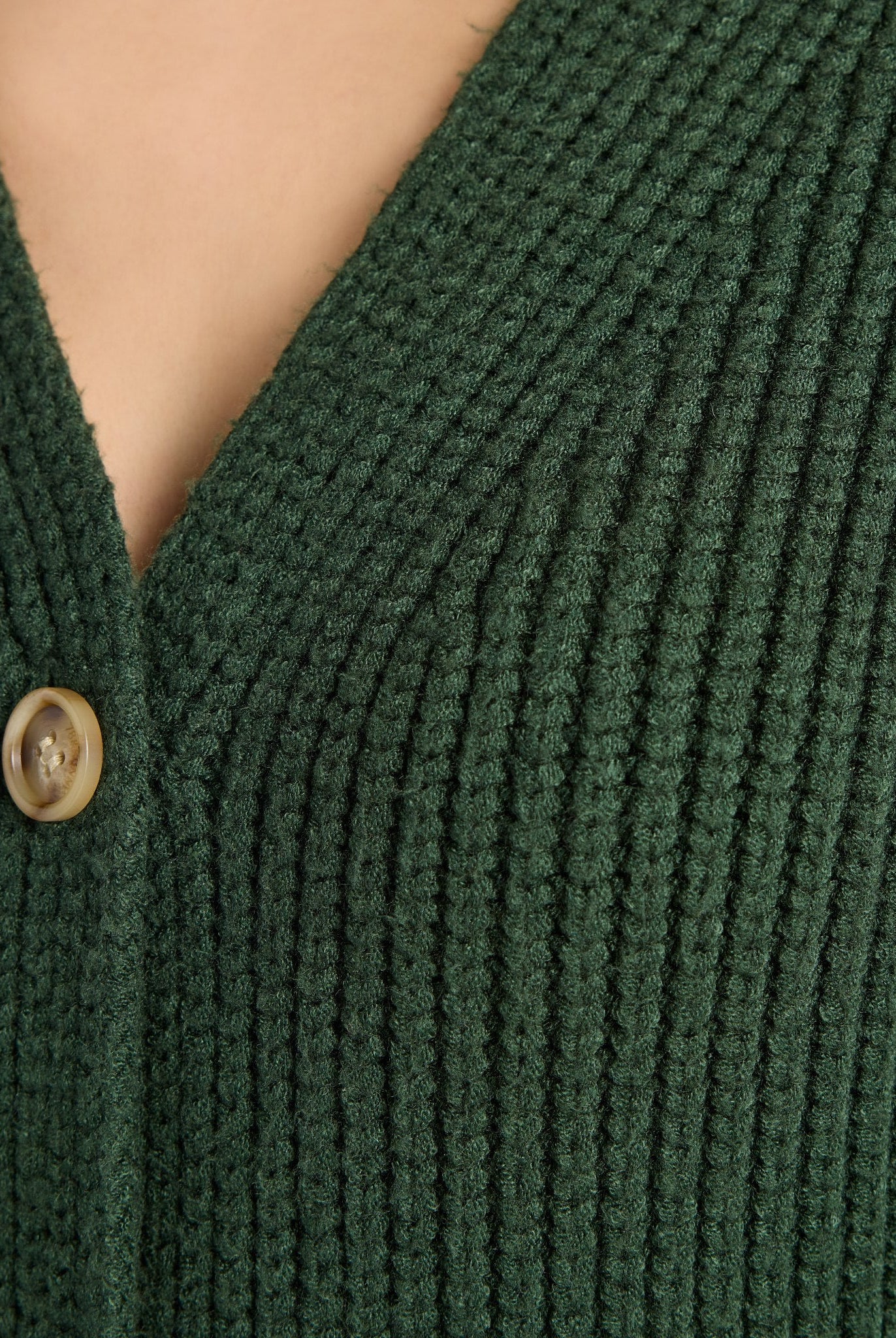 Hunter Green $|& SEAS Pacific Button Front Cardigan - SOF Detail