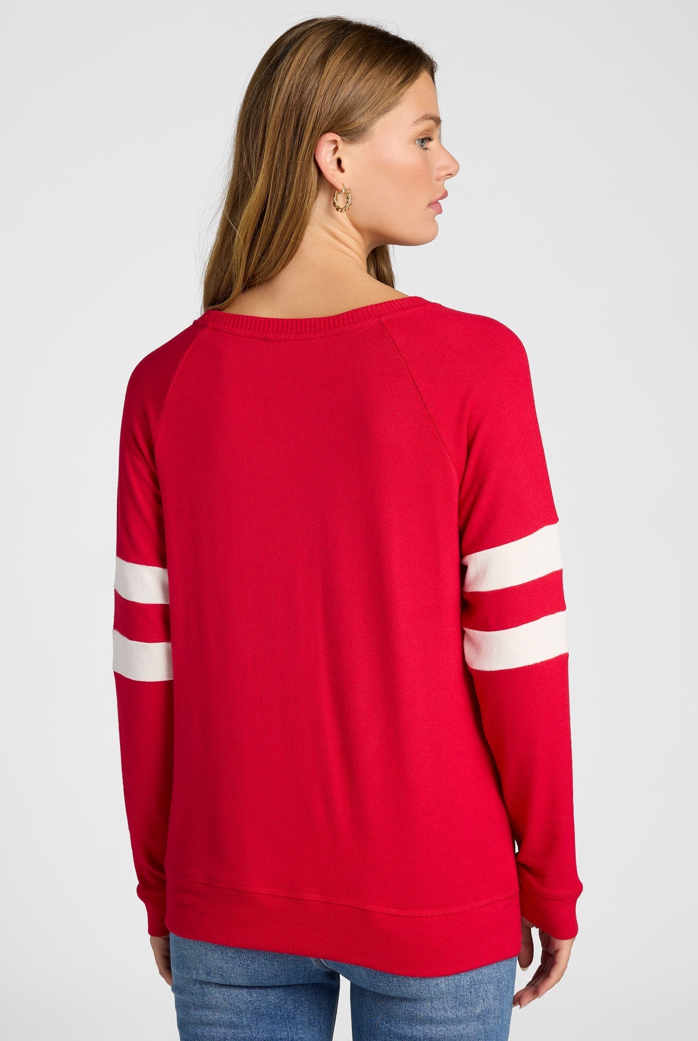 Chilipepper/Cream $|& SEAS Shoreline Varsity Cozy Top - SOF Back