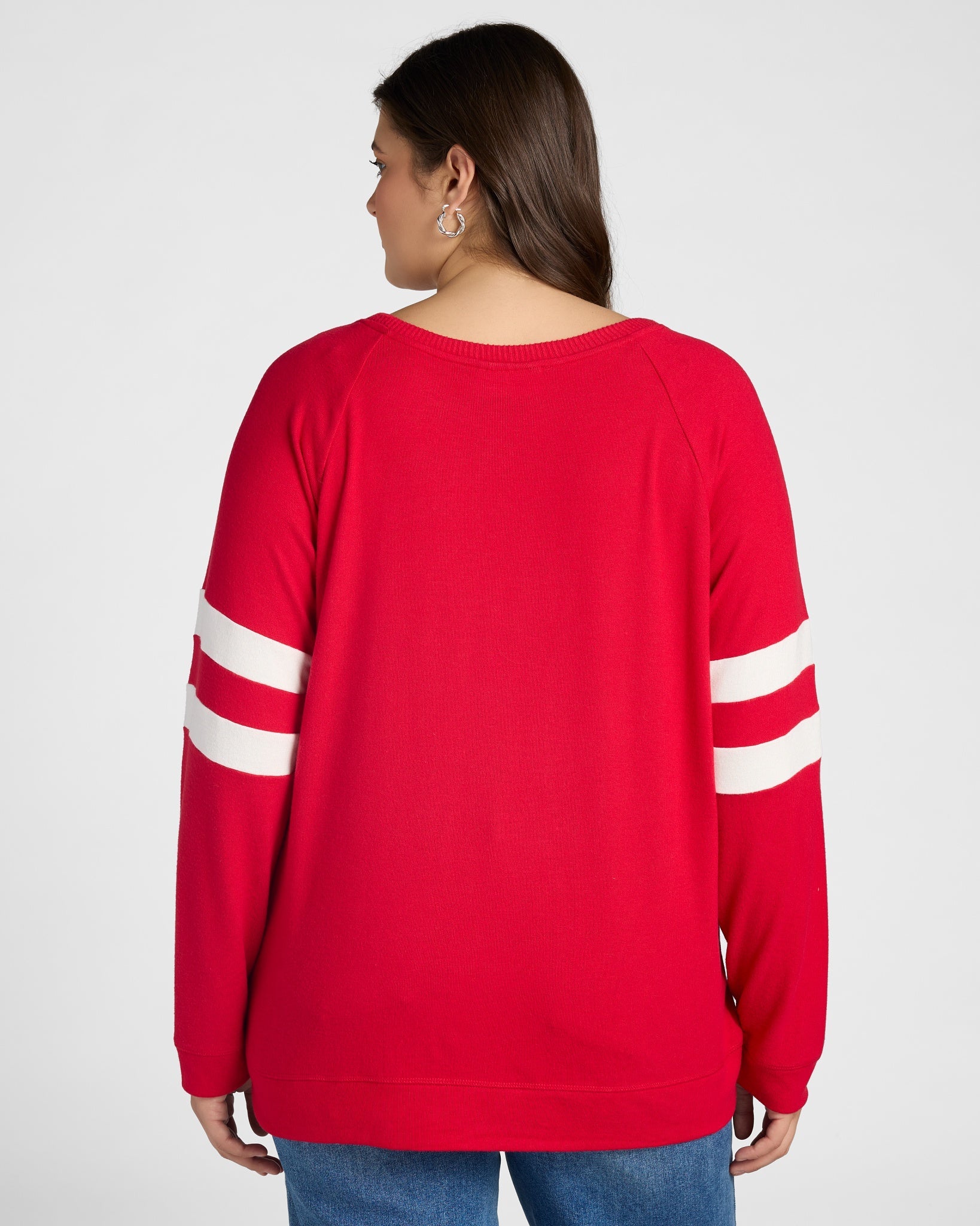 Chili Pepper/Cream $|& SEAS Shoreline Varsity Cozy Top - SOF Back