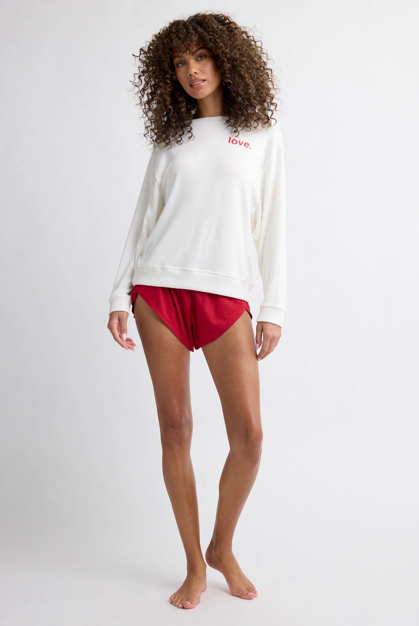 Cream $|& SEAS Shoreline Hacci "Love" Graphic Pullover - SOF Full Front