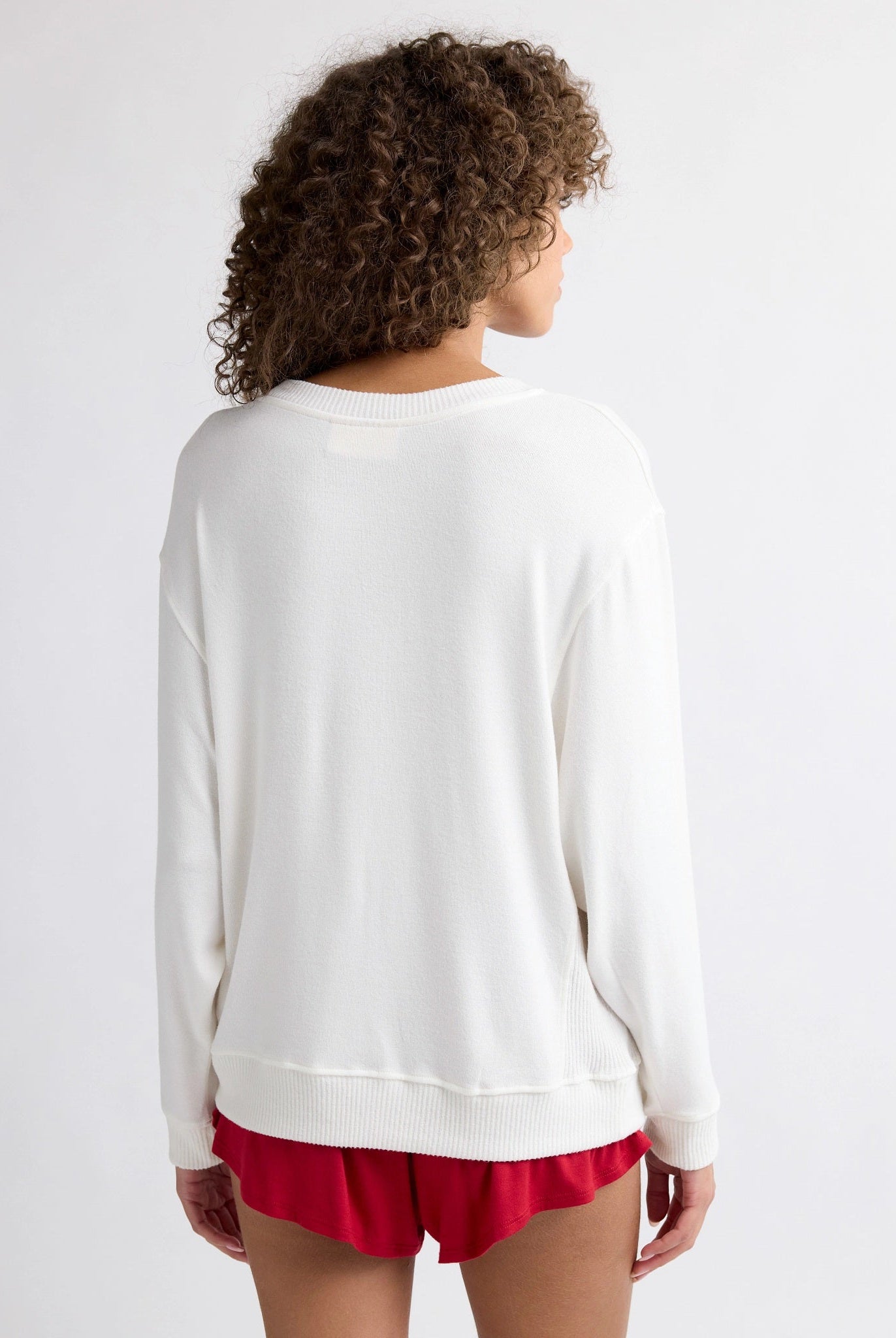 Cream $|& SEAS Shoreline Hacci "Love" Graphic Pullover - SOF Back