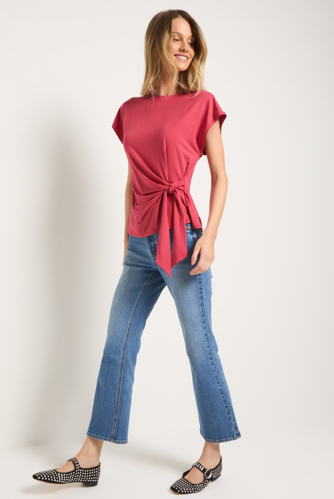 Soft Rose $|& SEAS Tidal Tied Waist Tee - UGC On Fig