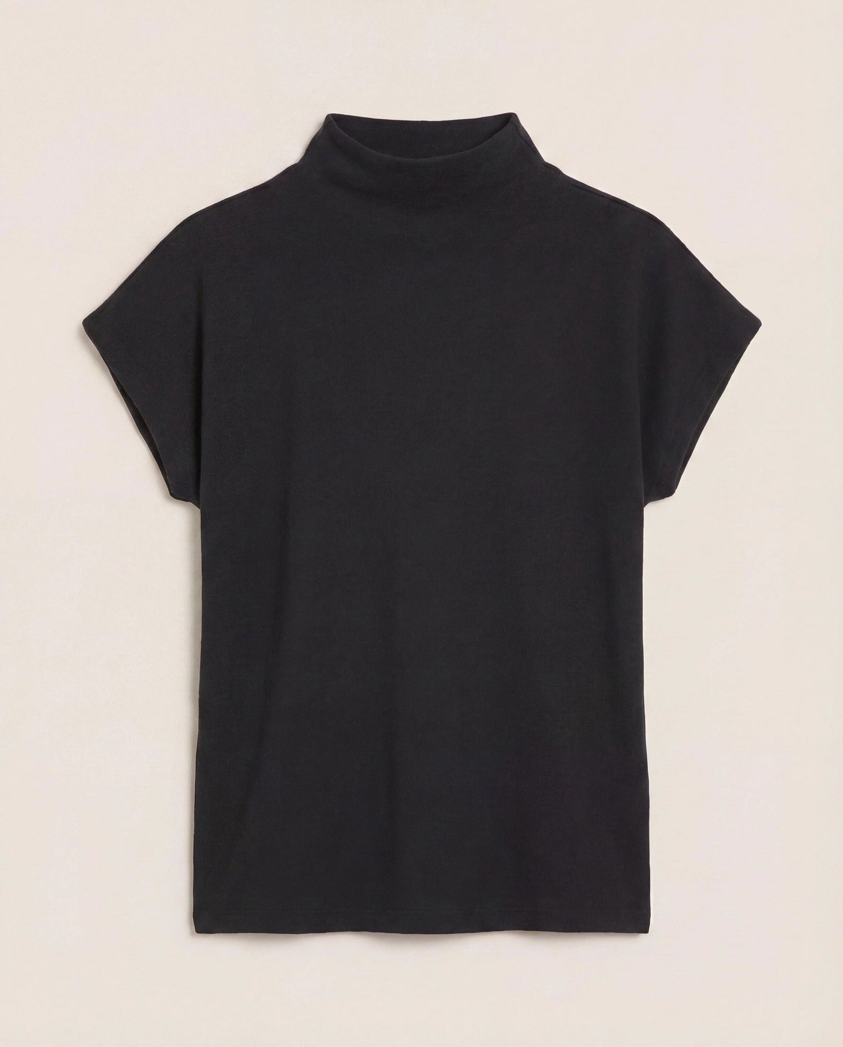 Black $|& SEAS Pier Funnel Neck Hacci Tee - Hanger Detail