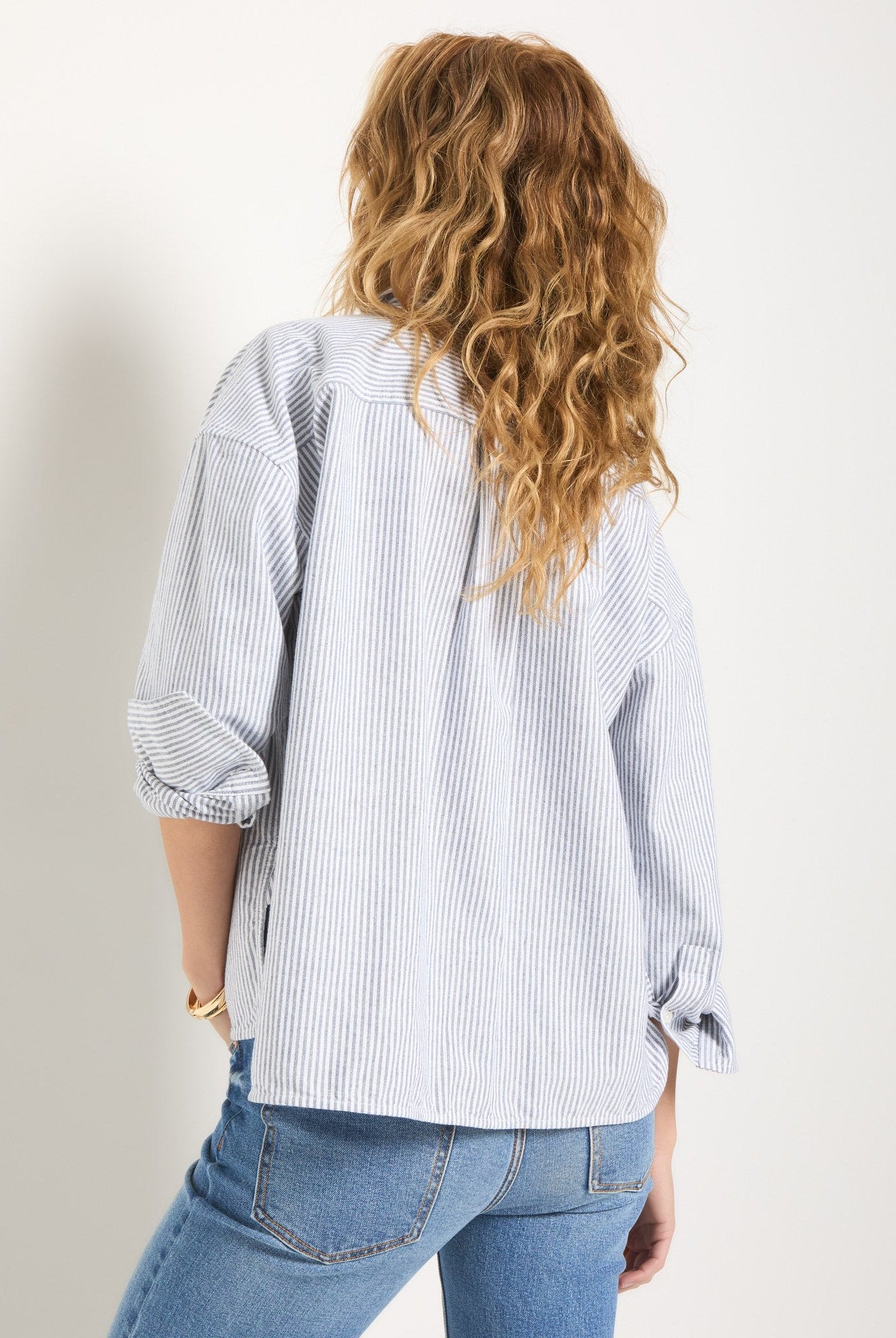 Mariner Midnight Stripe $|& SEAS Jetty Button Up Shirt - SOF Back