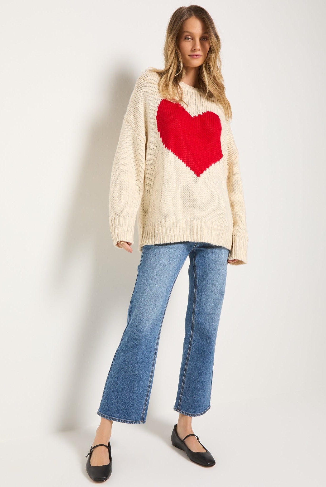 Birch $|& SEAS Amour Heart Crew Neck Sweater - UGC On Fig