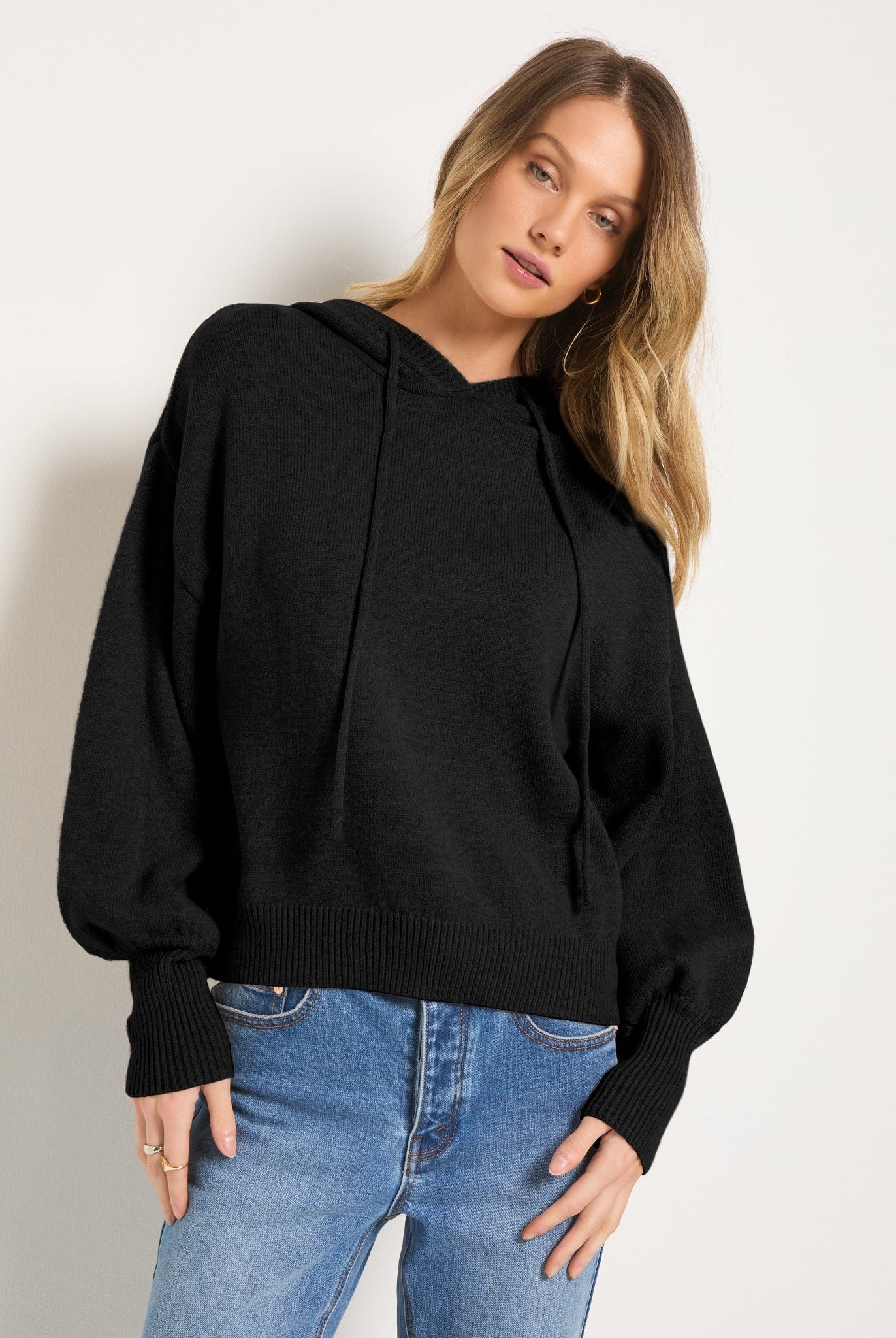 Black $|& SEAS Grove Hooded Sweater - SOF Front