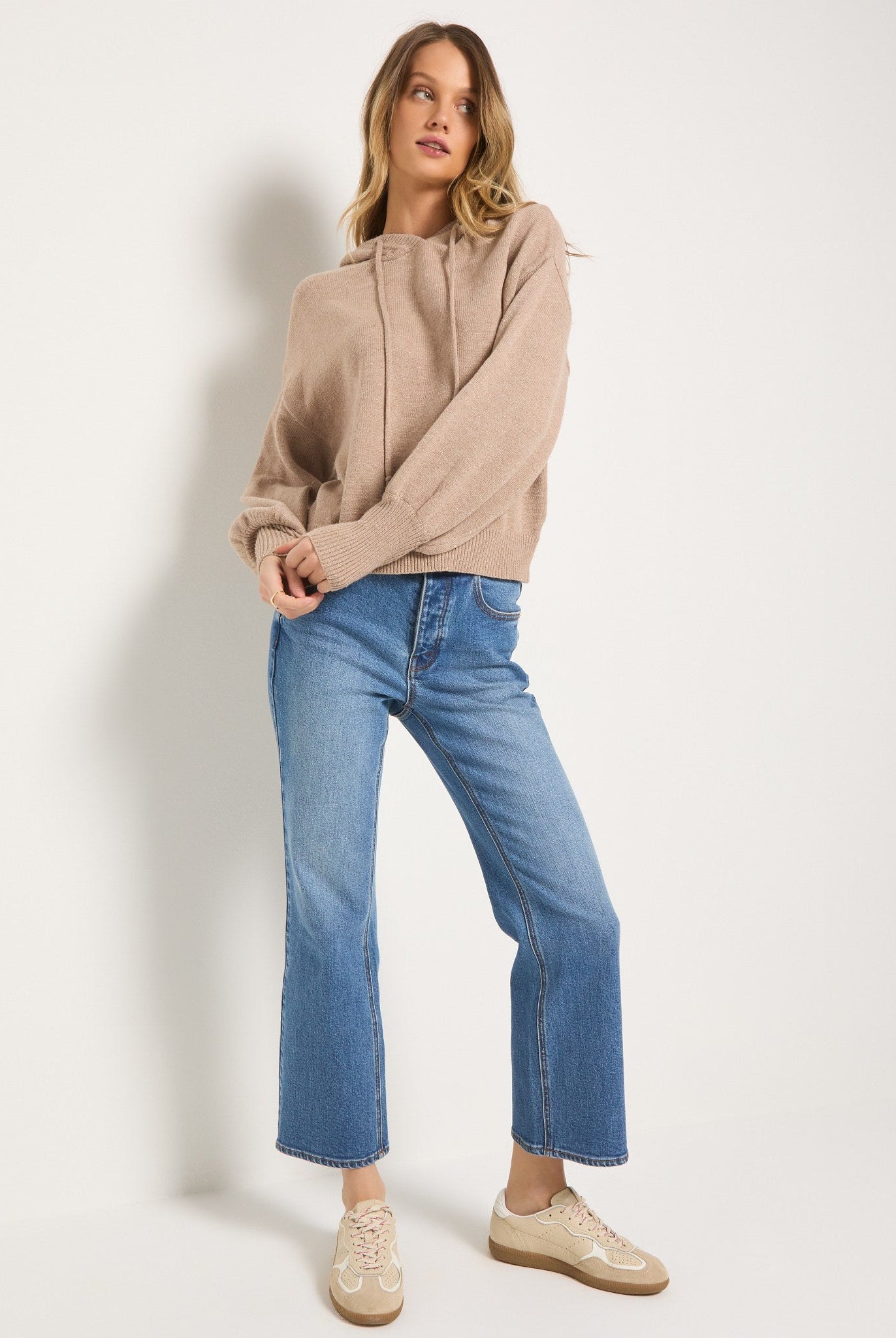 Khaki $|& SEAS Grove Hooded Sweater - SOF Front