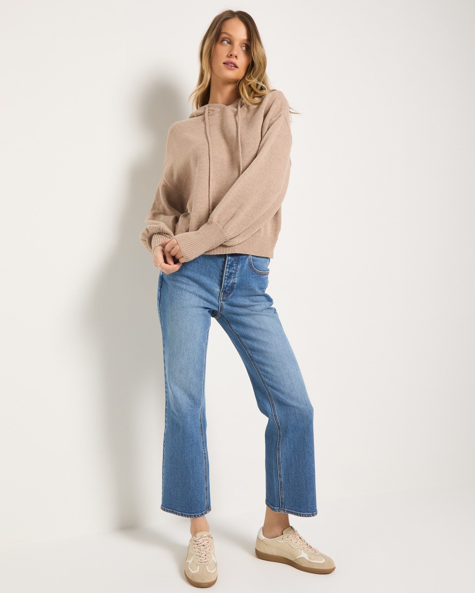 Khaki $|& SEAS Grove Hooded Sweater - SOF Front