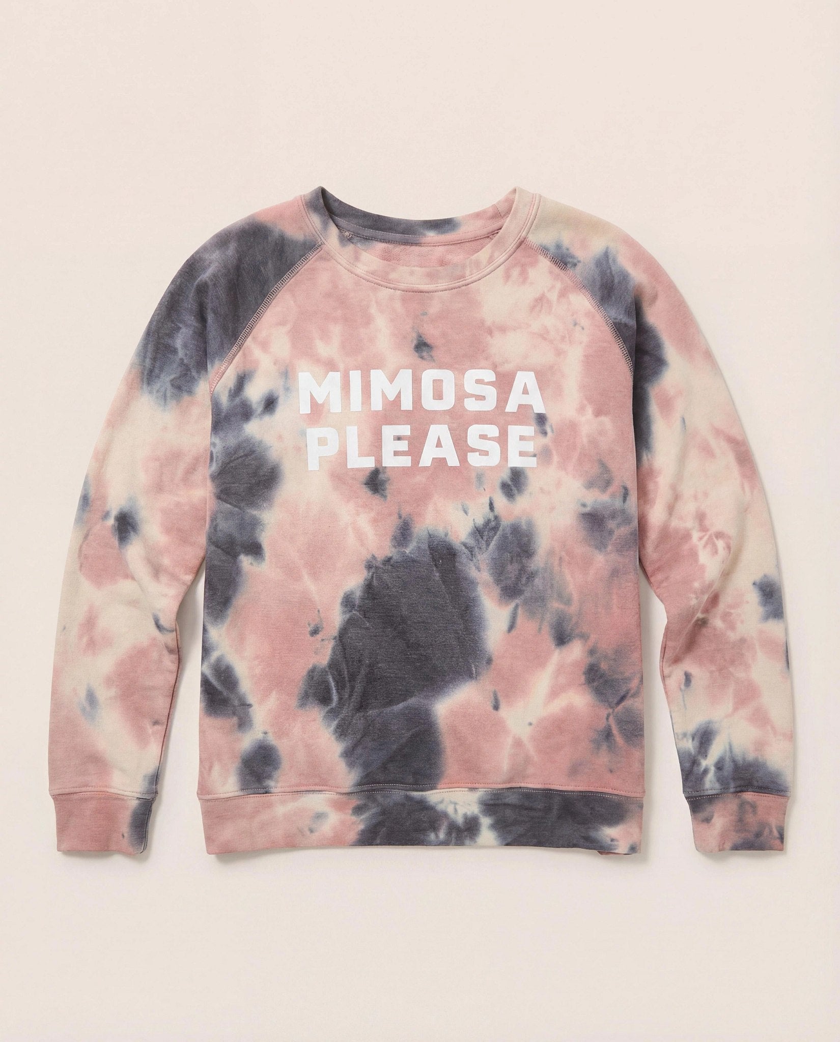 Beachy Blush Tie Dye $|& SEAS Mimosa Please Tie Dye Graphic Pullover - Hanger Detail