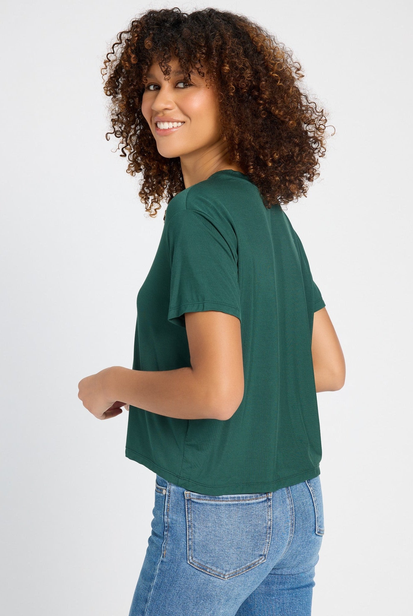 Hunter Green $|& SEAS Newport Cropped Tee - SOF Back