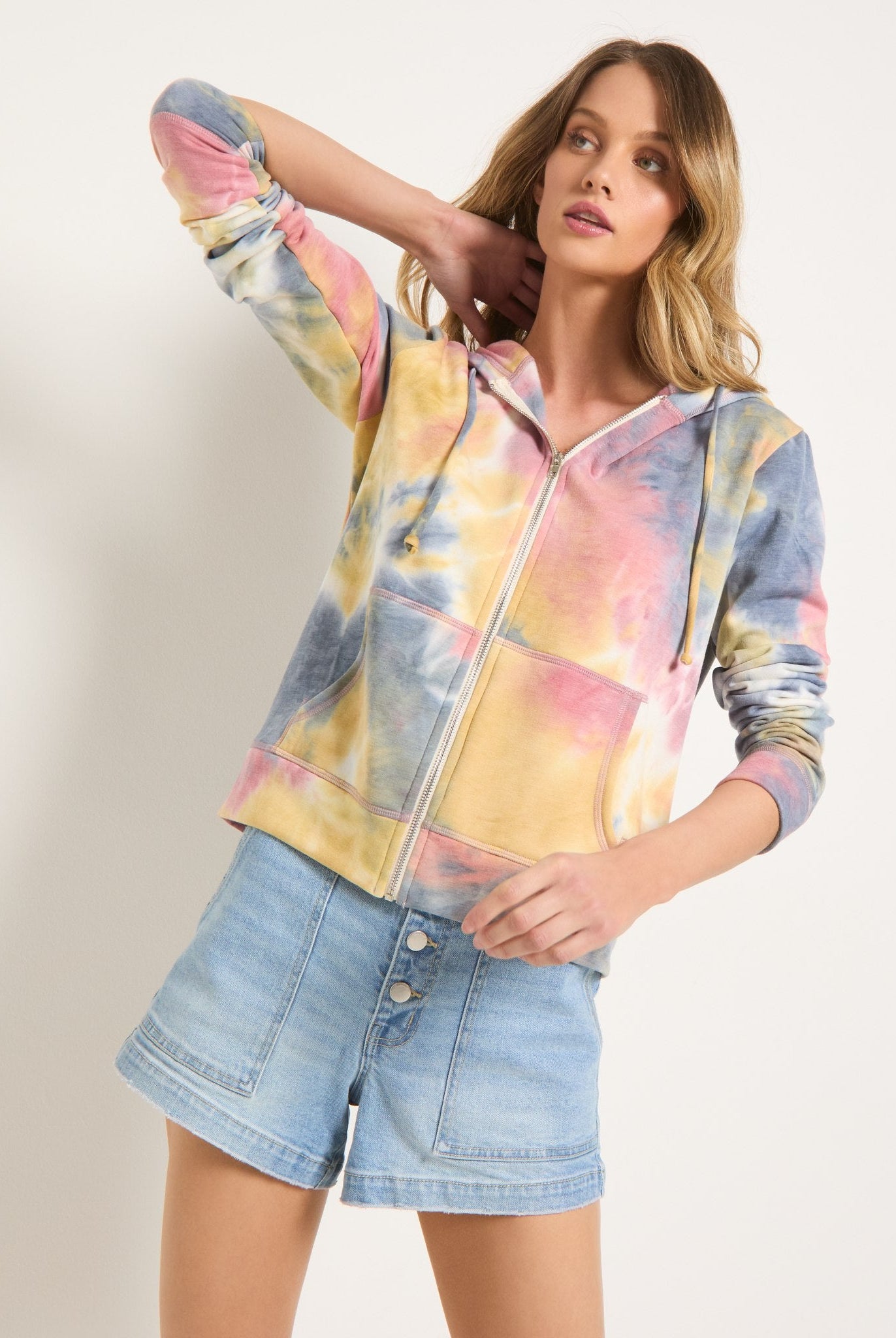 Butter Printed Tie Dye $|& SEAS Union Square Tie Dye French Terry Zip - UGC On Fig